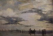 Richard Parkes Bonington View of the Lagoon Near Venice oil painting on canvas